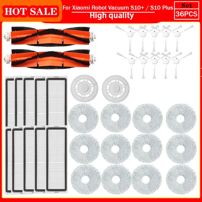 샤오미 로봇 진공 메인 사이드 브러시 헤파 필터 걸레 걸레 천 예비 부품, S10 +, S10 플러스, B105 액세서리