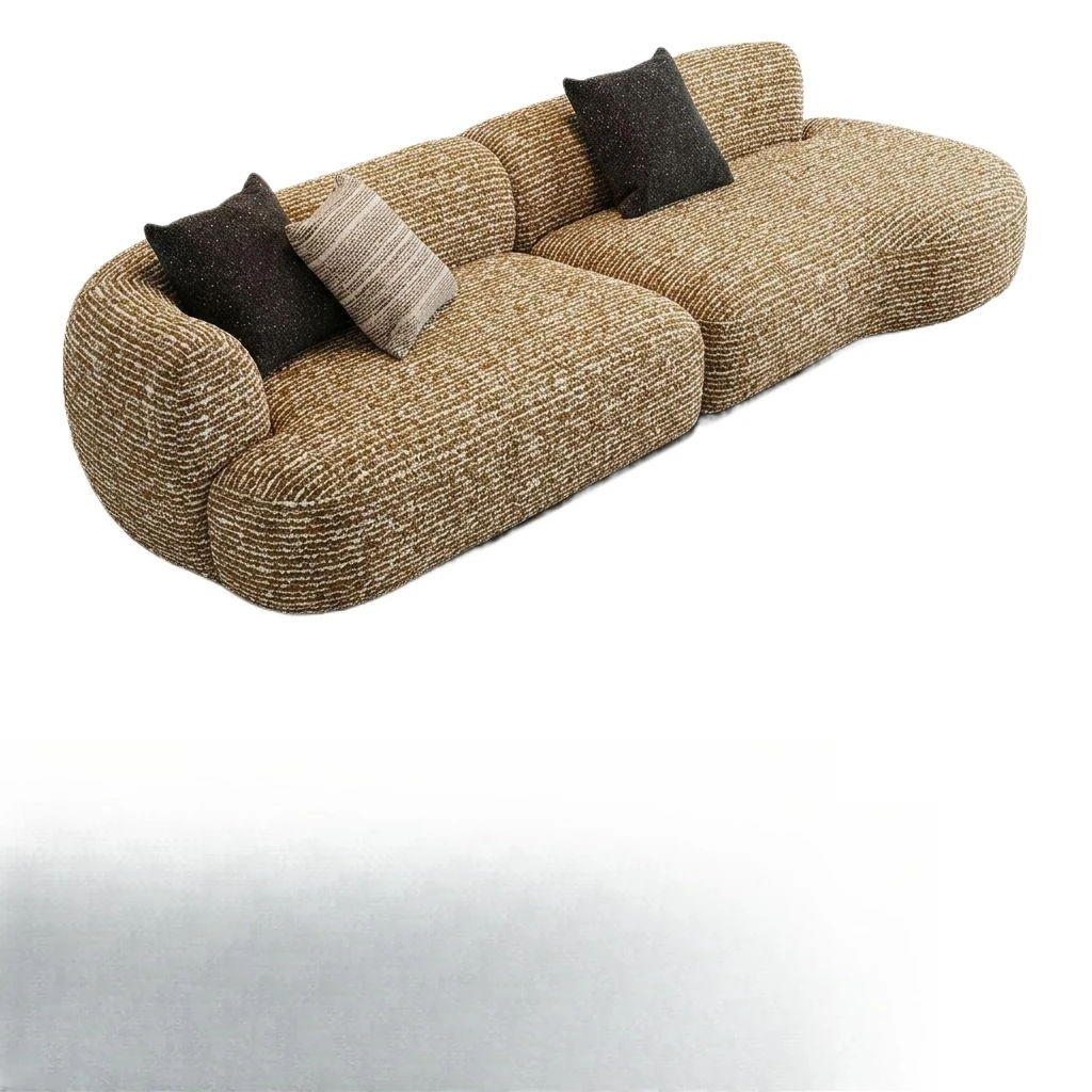 LMM light luxury Italian design fishing boat sofa medieval straight row concubine single armrest special-shaped sofa