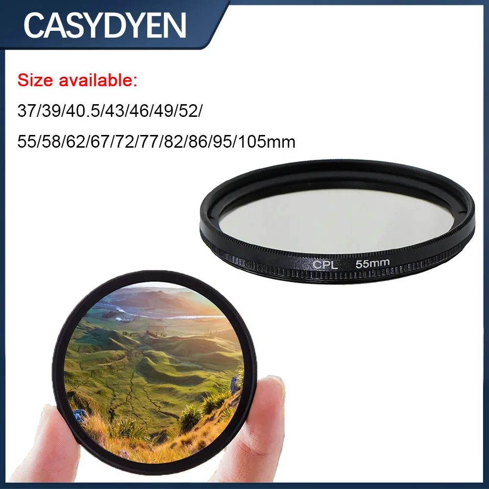 CPL Filter Circular Polarizing Camera Lens Filter 37/39/ 40.5/43/46/49/52/55/58/62/67/72/77/82/95/105mm For Nikon Canon Sony