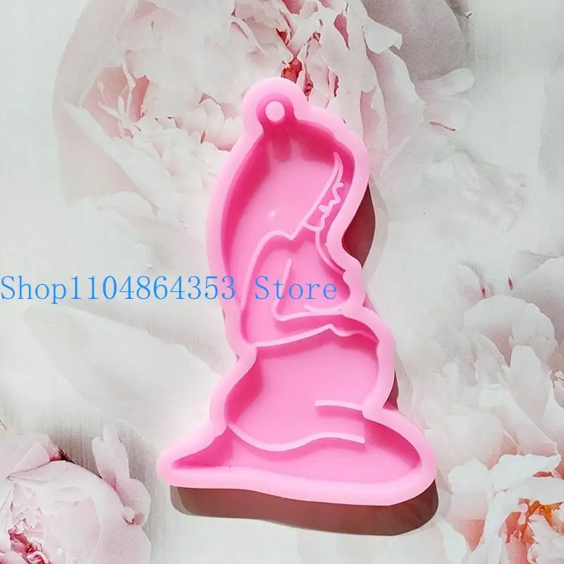 652F Decorative Pregnant Mother Keychain Mold Versatile Use As Bag Or Phone Accessory