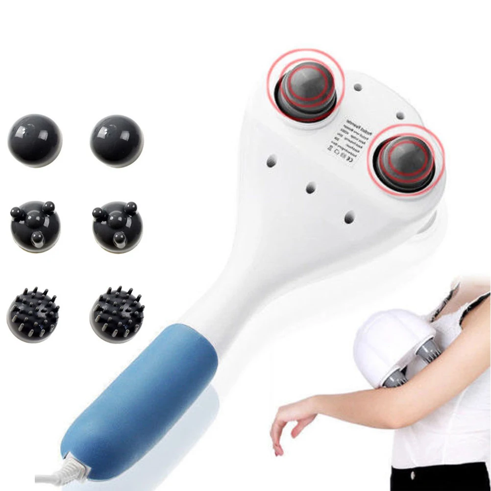 

Handheld Electric Double Head Percussion Massager Us Plug Full Body Muscle Pain Relief Multifunctional Device Electric