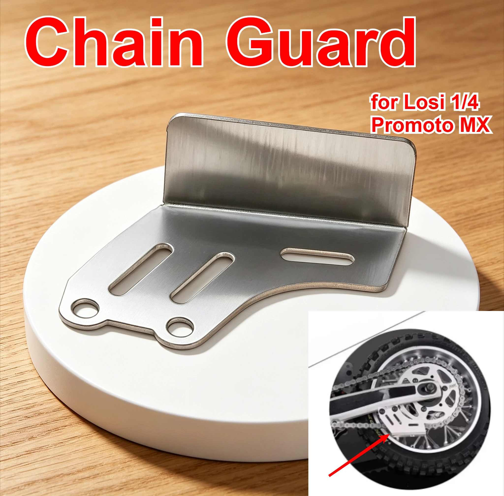 For LOSI Promoto-MX 1/4 RC Motorcycle Vehicle Chain Guard Custom Model Number Decorative Styling Parts Decor Upgrade Accessories