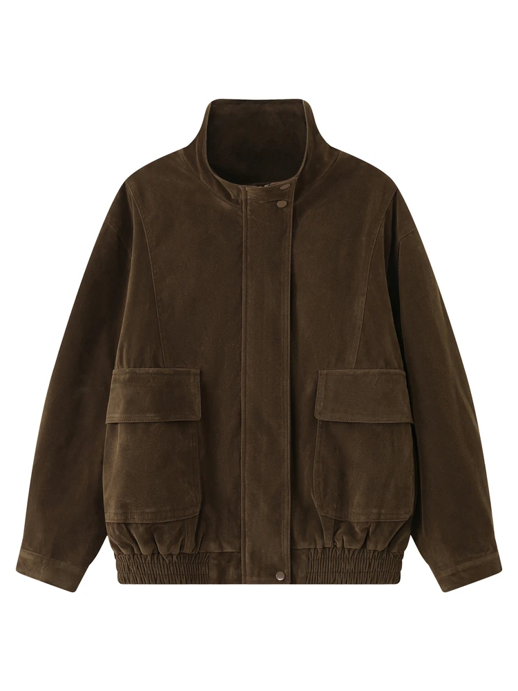 

Винтажная куртка Mcetrap с воротником-стойкой на молнии, свободного кроя, в стиле рабочей одежды, универсальная, из смесовой ткани (полиэстер, спандекс, вискоза)