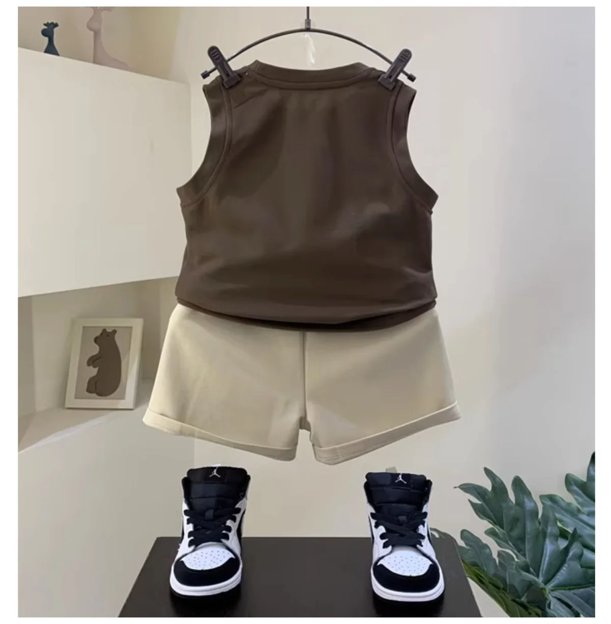 Children\'s Clothing Set Summer 2024 New Fashionable Boys and Baby Sleeveless T-shirt and Shorts 2-piece Set Kids Outfits