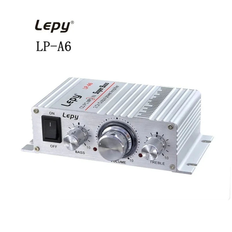 LP-A6 Lepy Mini amplificador 2,0 canales Audio estéreo Hi-Fi amplificador de potencia de salida para el hogar del coche para teléfono móvil