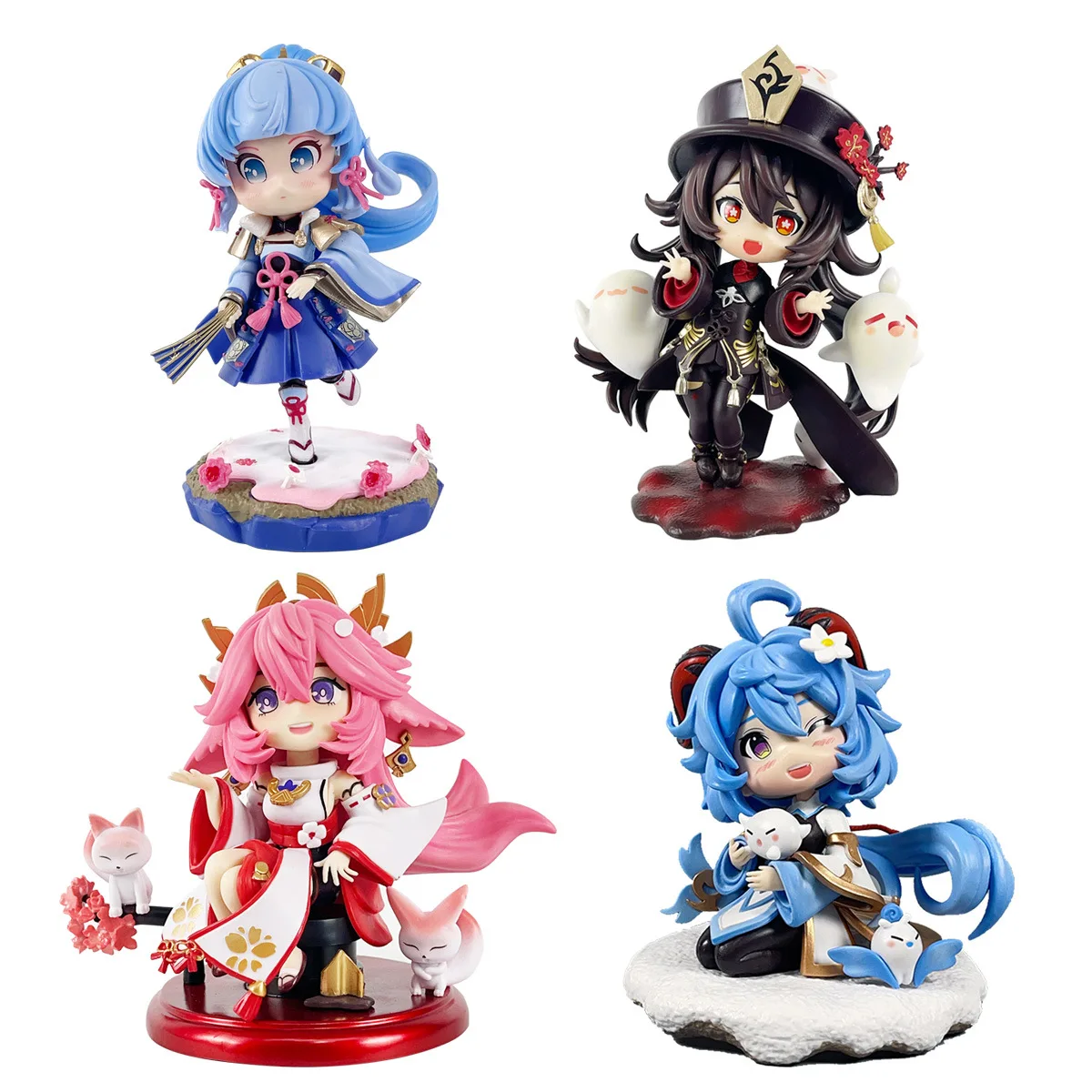 

Anime Cute Genshin Impact Figures Yae Miko Ganyu Kamisato Ayaka Hu Tao Action Figures Q Version Pvc Model Toys