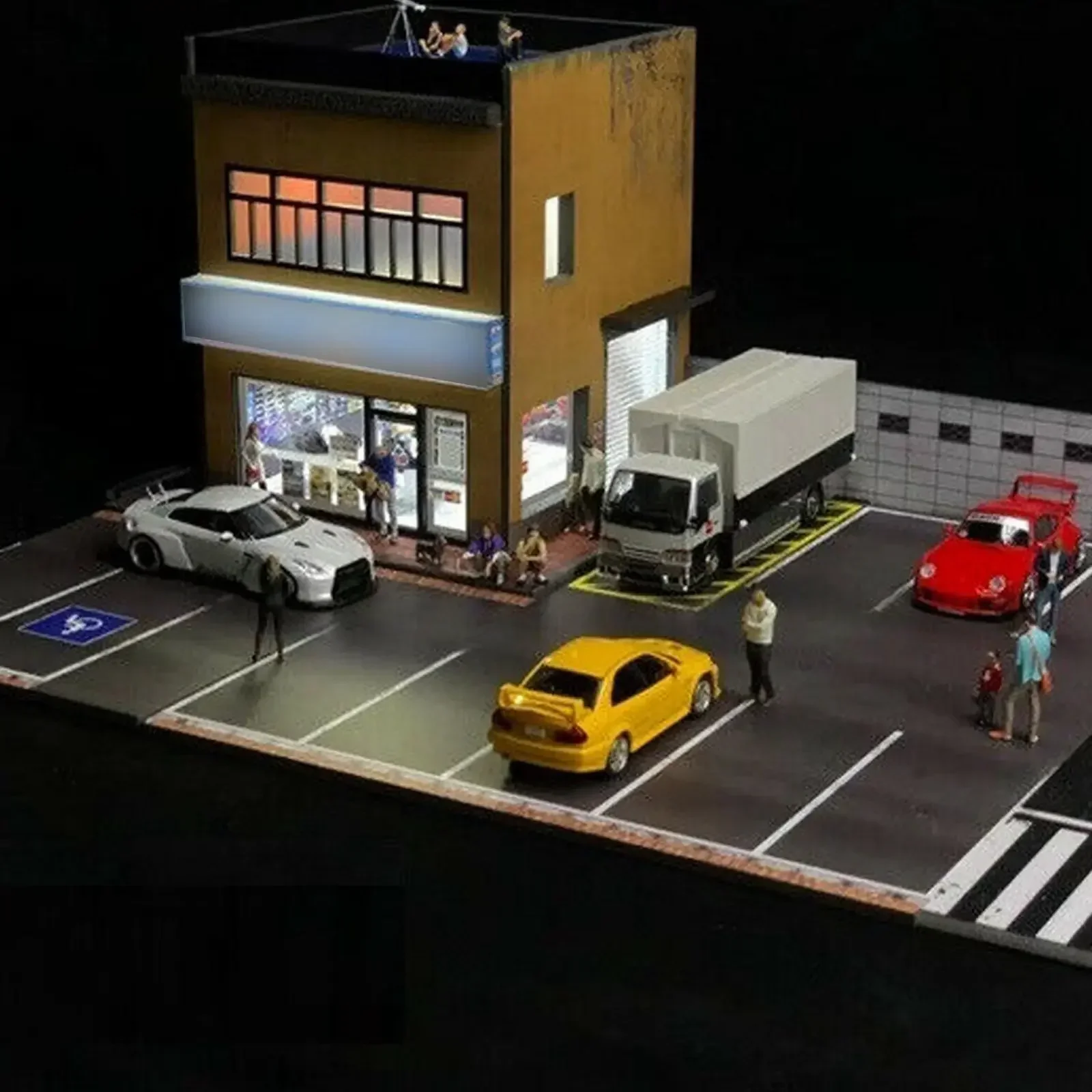 G-FANS Model 1:64 model shop building led diorama