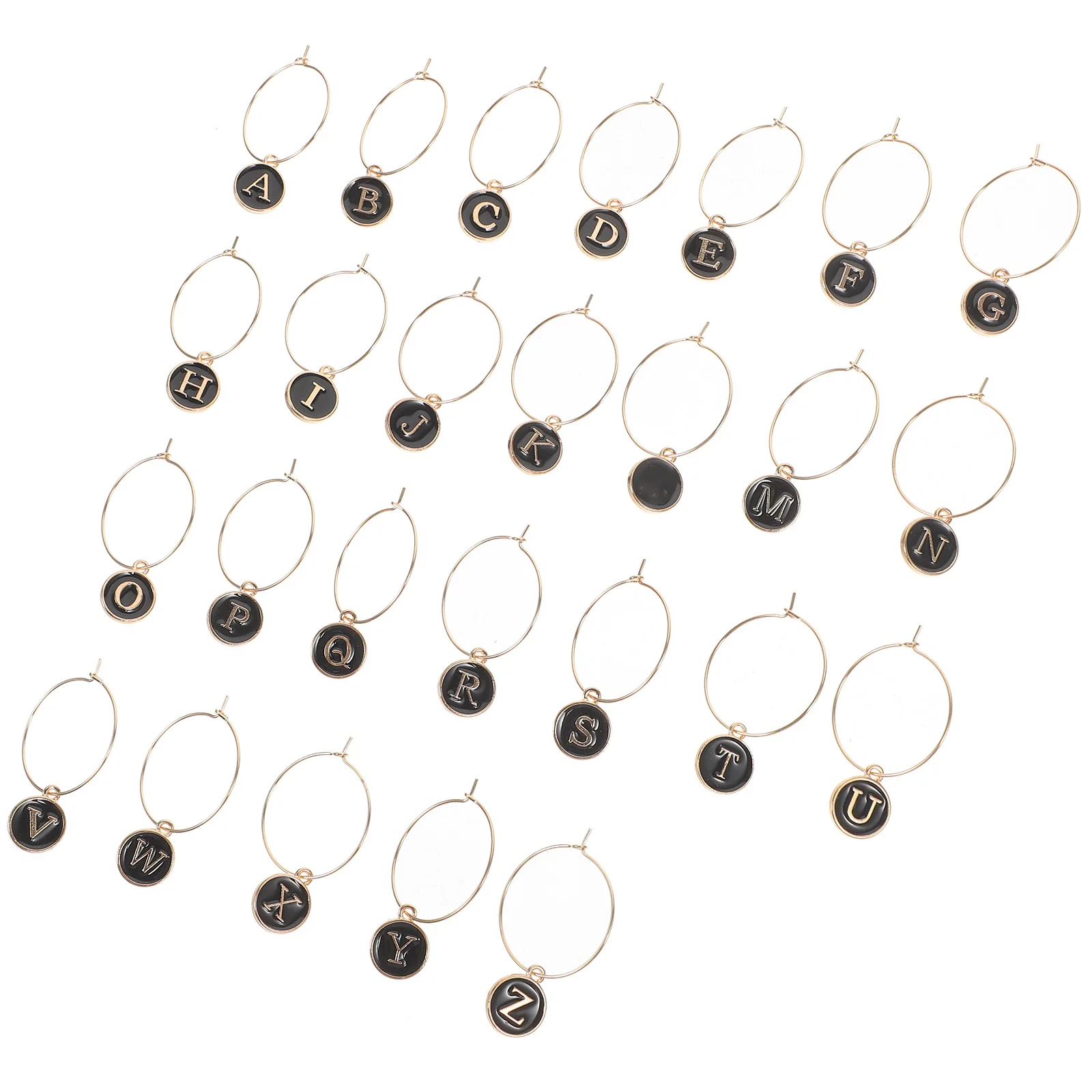 

26pcs Letter Markers Goblet Labels Glass Identifiers Drink Charms Cups Bottle Tags Wine Party Supplies Reusable Decorations