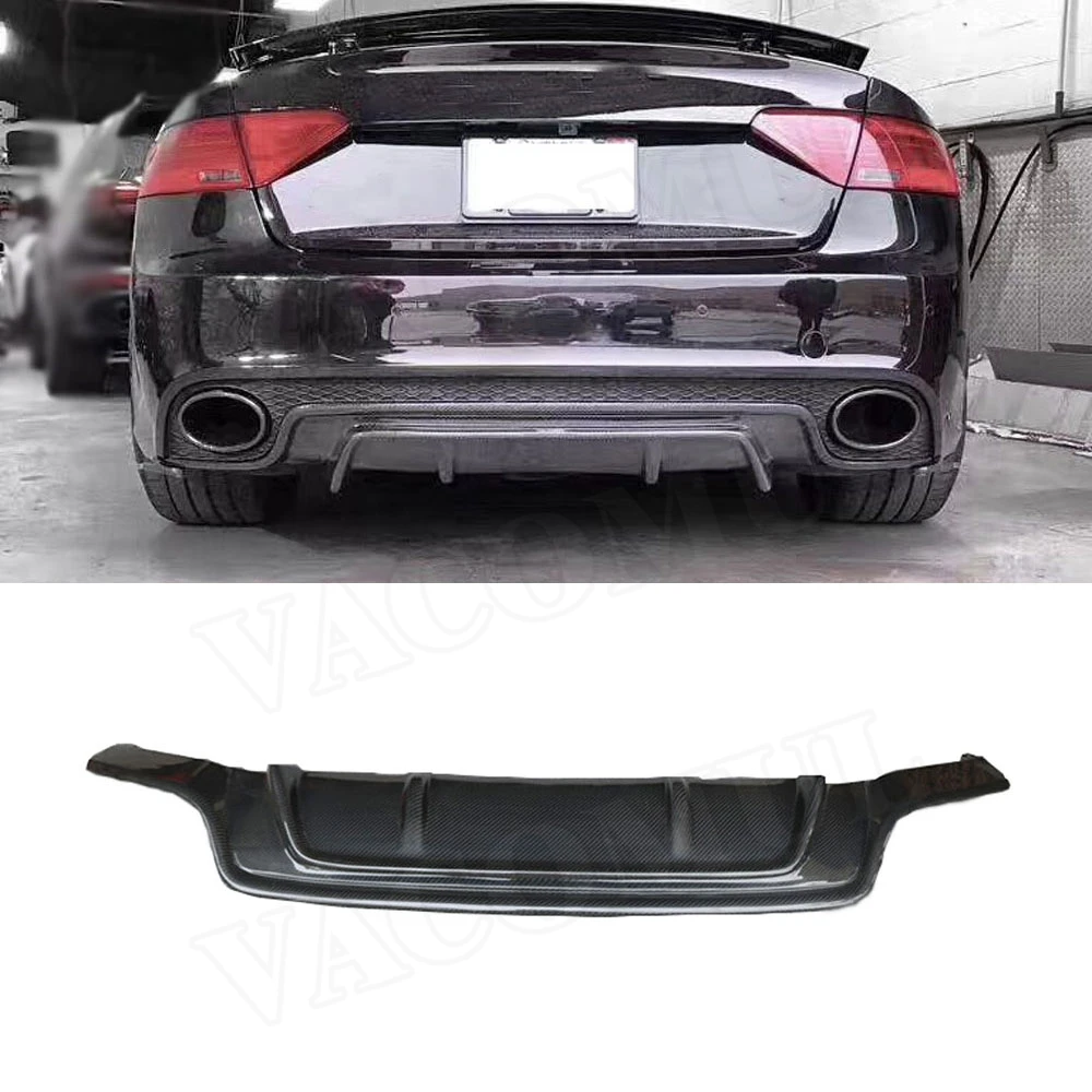 VACOMUL Carbon Fiber Rear Lip Spoiler for Audi A5 RS5 2012-2016 Back Car Bumper Trim Cover Guard Car Styling FRP