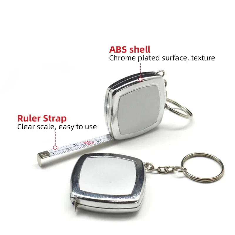 2 Meters Small Tape Measures Metric and Imperial System Key Ring Mini Steel Tape Measure Pocket Portable Compact Carry Around