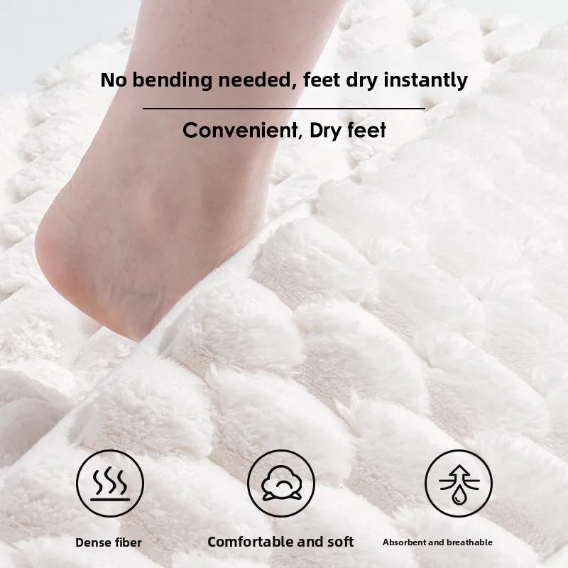 Quick Dry Memory Foam Bathroom Mat Home Use Absorbent Door Mat Shower Entrance Foot Wiping Rug Modern Simple Style Polyester ...