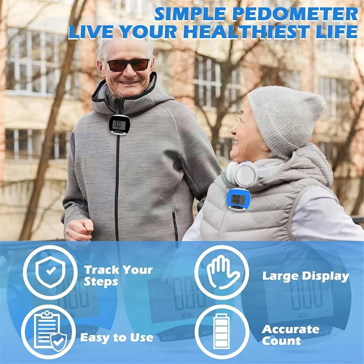 【CYBER Saturday】9-Pack Simple Pedometer for Walking Step Counting, Portable Clip-on Step Tracker for Recording Calorie Consumpti