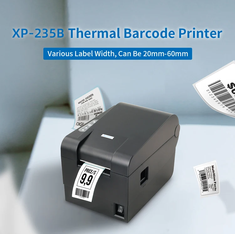 Xprinter  XP-235B Double Printing Mode Label and Receipt Printer POS System 58mm Barcode Thermal Sticker Printer Machine