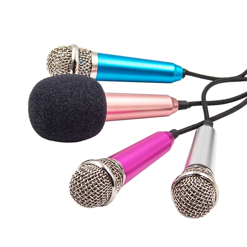 Portable Stereo Studio Mini Microphone KTV Karaoke Mini Mic Mikrof For Cell Phone Laptop PC Desktop Small Size Handheld Microfon