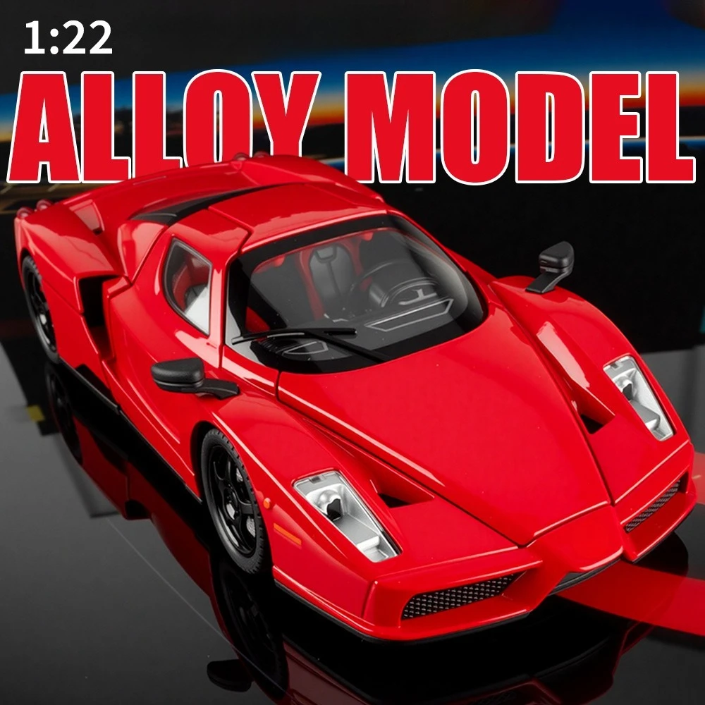 

1:22 Enzo Alloy Sports Car Model Diecast Metal Racing Car Model Simulation Sound and Light Collection Children Toy Gift