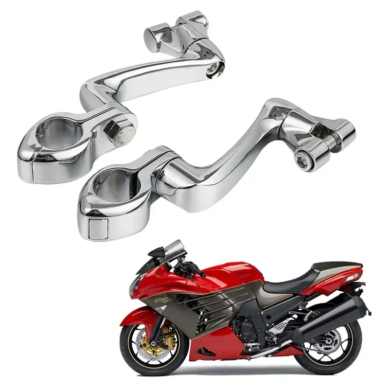

For Harley Suzuki Honda Kawasaki Universal Motorbike Acsessories 360 Adjustable Highway Angled Engine Guard Foot Peg Mount Kit