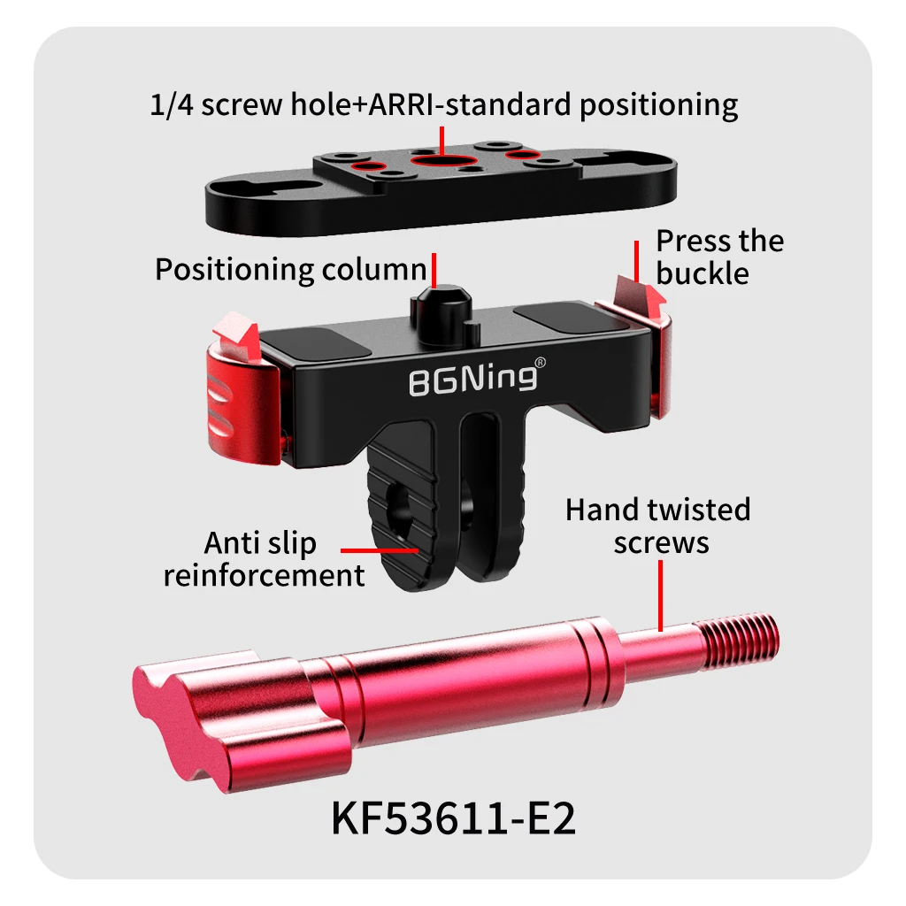 Schnellverschluss-Basisklemme mit M5-Rändelschraube für GoPro Hero 13 12 11 10, Ersatzhalterung, N52-Magnet, rutschfest, 1/4 Zoll Stativadapter – Detail 15