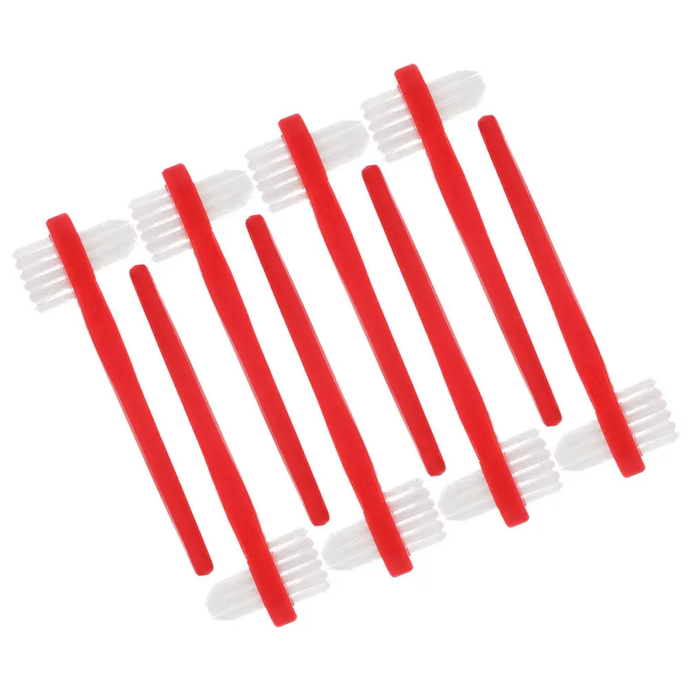 8Pcs Dentures Toothbrush Dual Head Cleaning Brush Retainer Oral Cleaner False Teeth Brush Soft Bristle for Daily Care