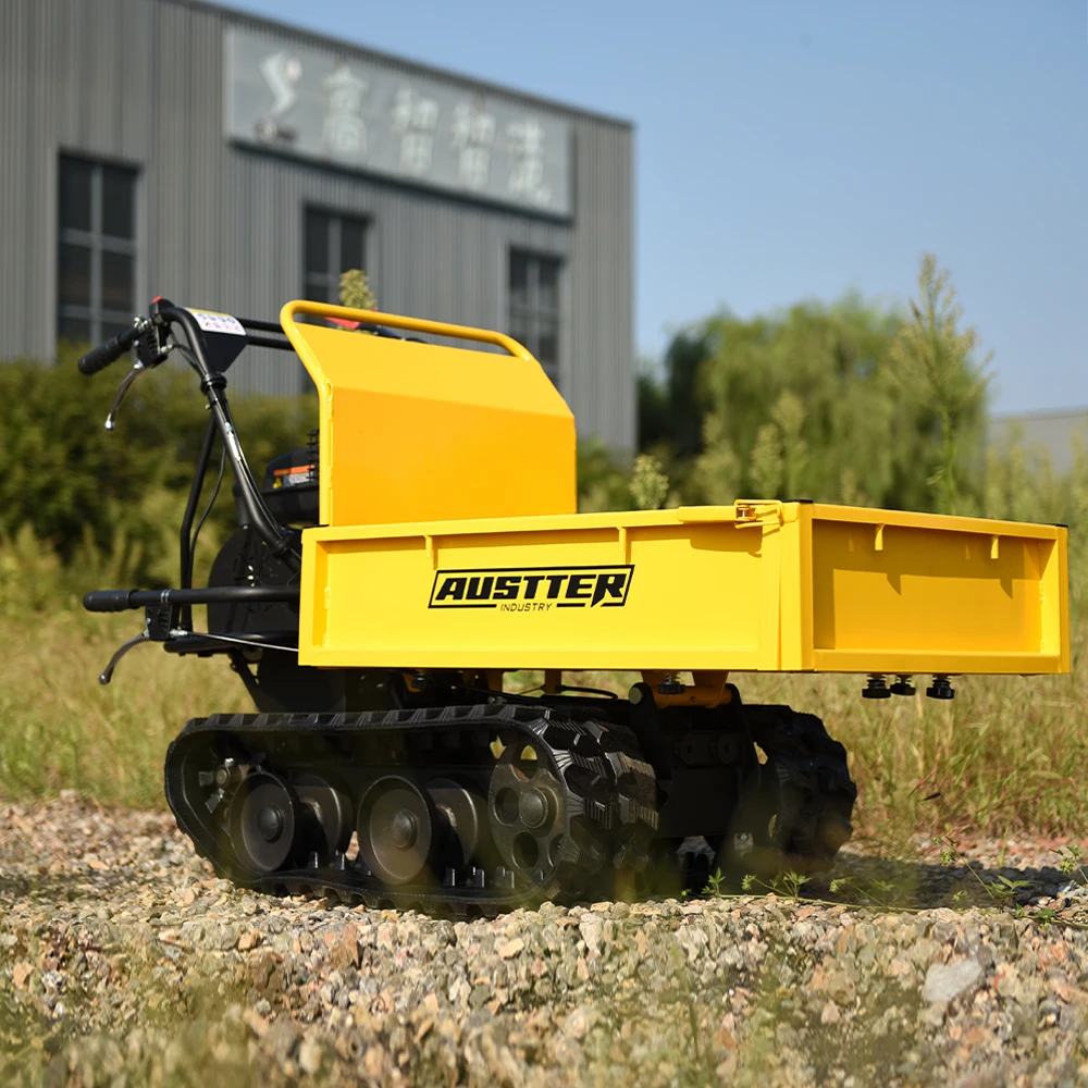 AUSTTER CE Approved Gasoline Wheelbarrow 300Kg Mini Concrete Dumper Crawler Small Transporter Mini Track Dumper