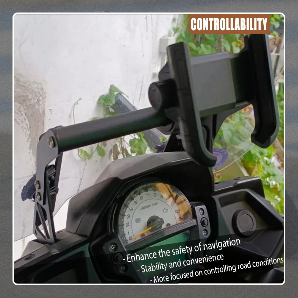 Motorcycle Accessories Mobile Phone Holder Rechargeable Navigation Stand For Kawasaki Versys650 KLE650 Versys 650 2011-2023