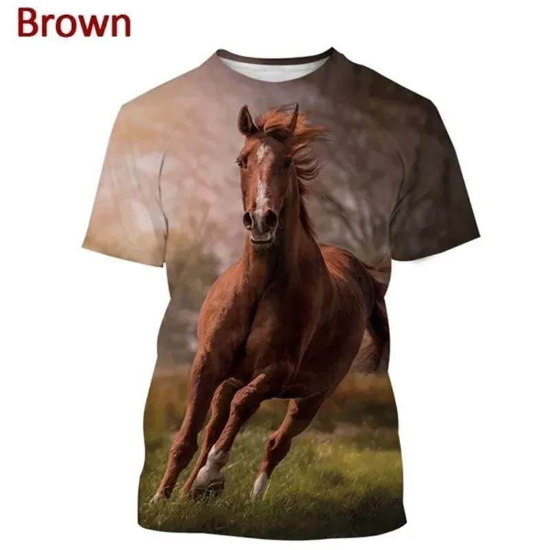 Newest Animal Horse 3D Print Graphic T Shirts For Men Women Casual Personality Streetwear Tee Tops Short Sleeve Oversized Tshirt