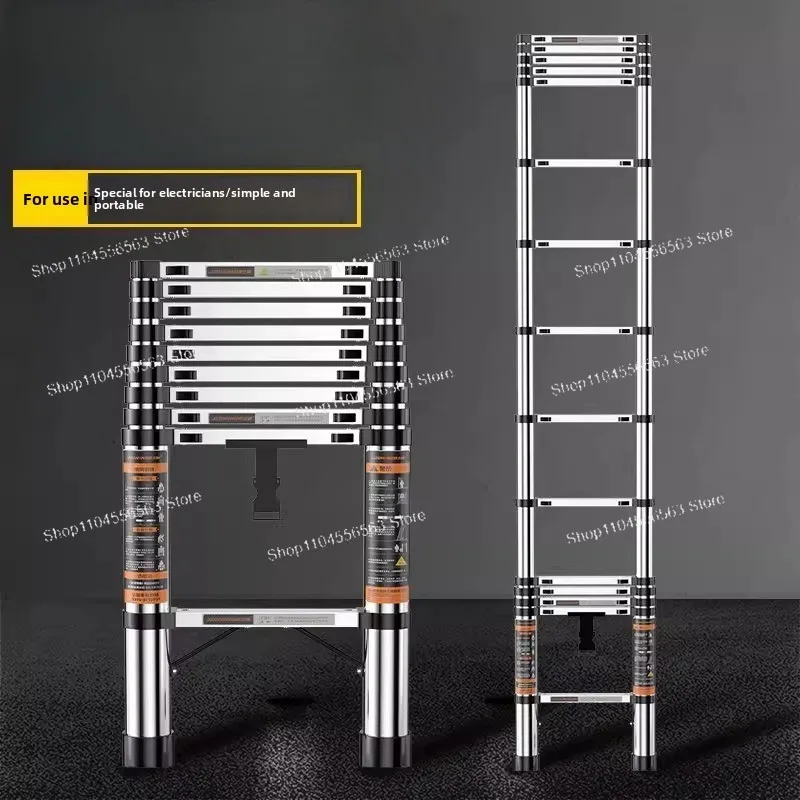 Stainless Steel Extra-Thick Ladder, Foldable A-Frame Ladder, Portable Straight Ladder and Retractable Ladder for Electricians