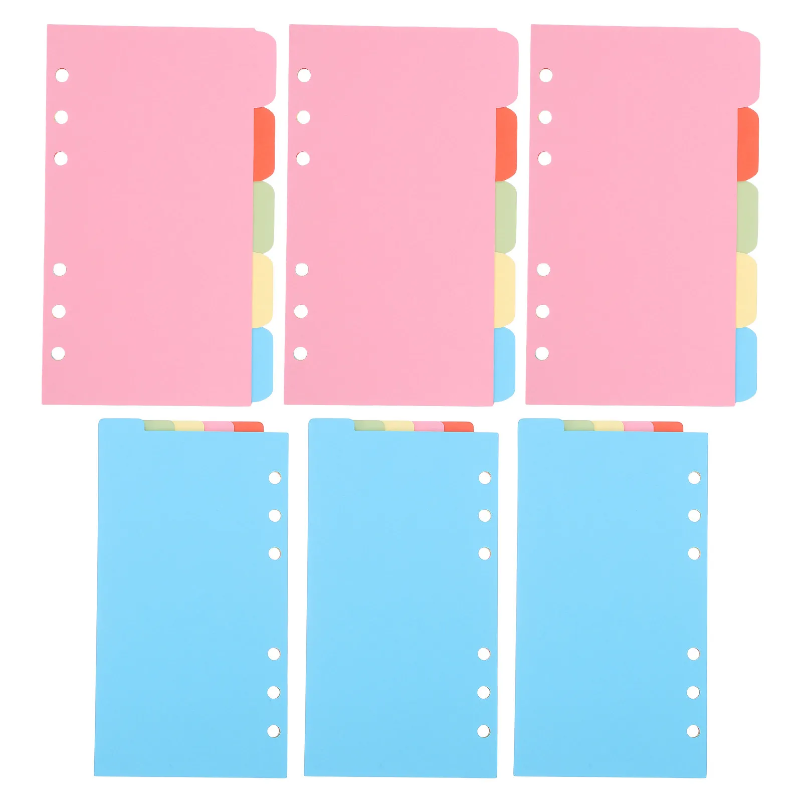 

6Set Binder Dividers Loose Leaf Paper Insert Page Dividers Tabs for 6 Ring Binder Notebook Journal Organizer School Office