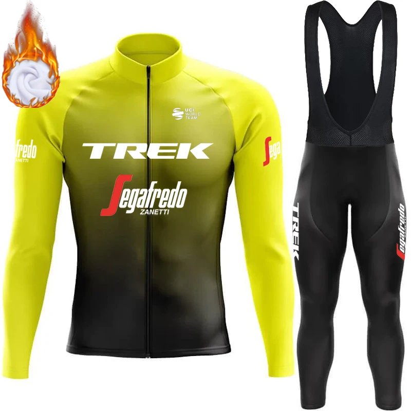 

Winter Thermal Fleece Cycling Jersey Pants Man Sports Set Men's Clothing TREK Cyclist 2024 Uniform Mtb Gel Road Bike Pro Team