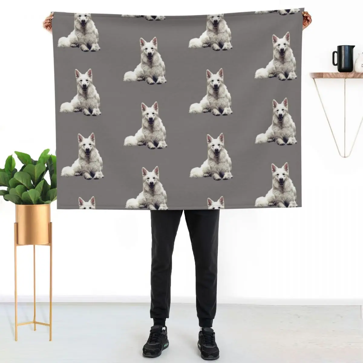 White Swiss Shepherd Dog Throw Blanket blankets ands Blankets For Baby Bed Fashionable Luxury Tourist manga Blankets