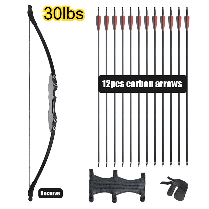 30/40lbs Recurve-/Gerader Rechtshandbogen für Kinder und Erwachsene – Ideal für Anfänger, Outdoor-Sport, Zielschießen und Bogenschießtraining