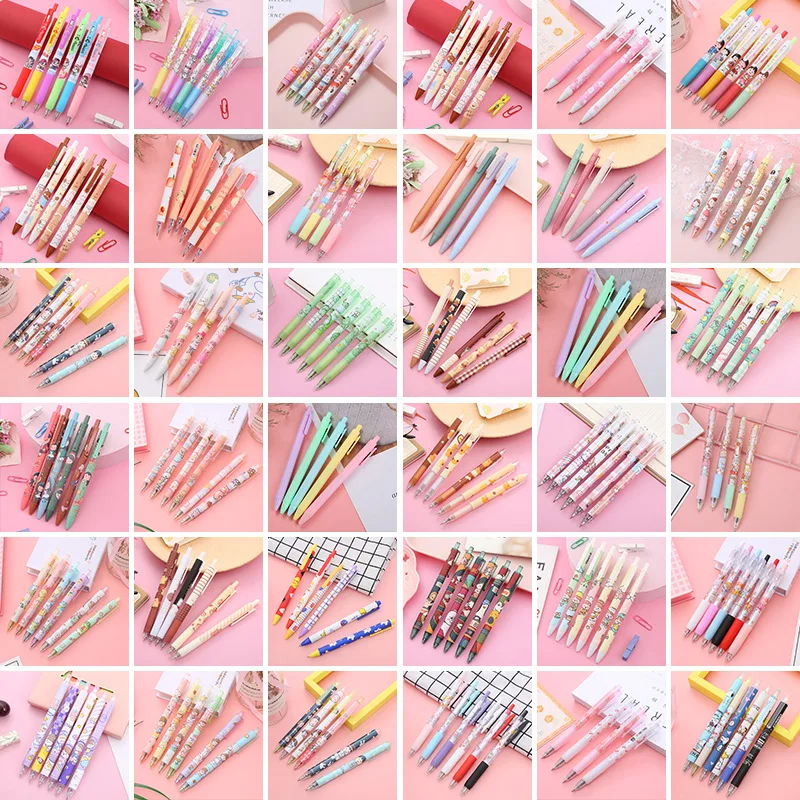 

100 Pcs High Value Press Gel Pens Set Combination Creative Stationery Students Office Supplies Water-based Signature Pen