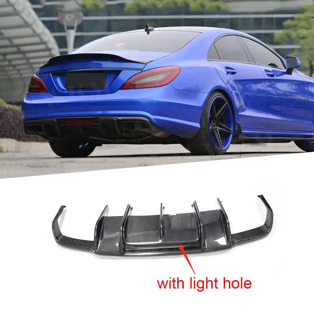 Carbon Fiber Rear Diffuser Bumper Lip Spoiler For Mercedes Benz W218 CLS350 CLS63 AMG 2011-2018