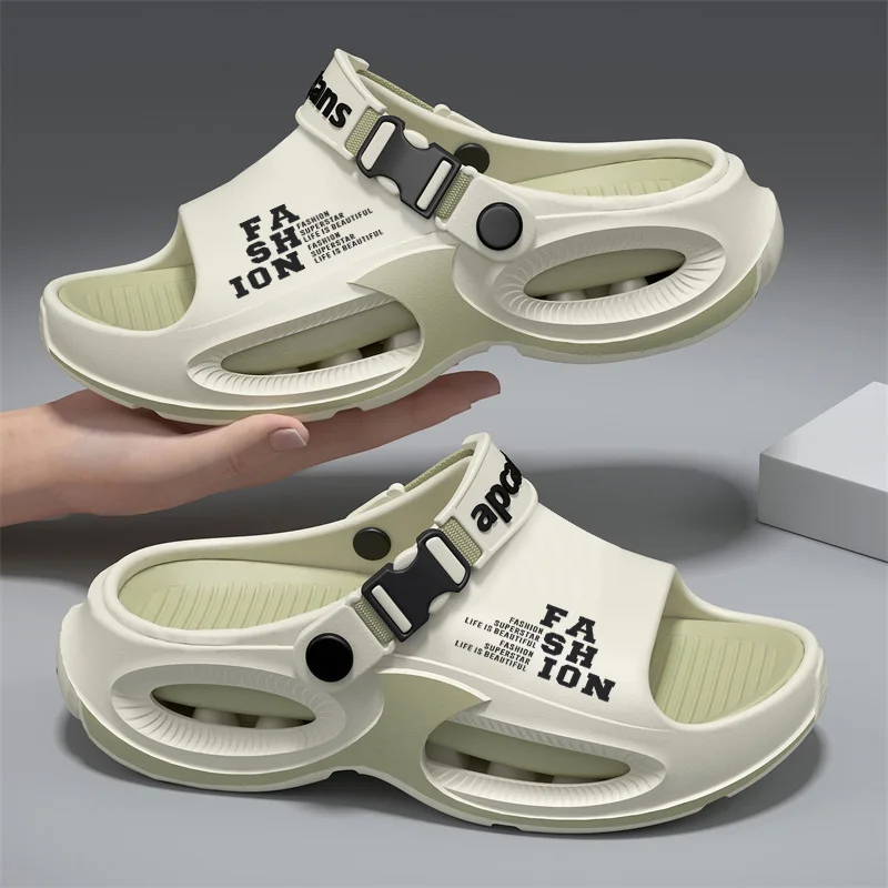 

Летние бестселлеры, мужские пляжные сандалии, уличные мягкие быстросохнущие нескользящие повседневные тапочки большого размера с цветными блоками