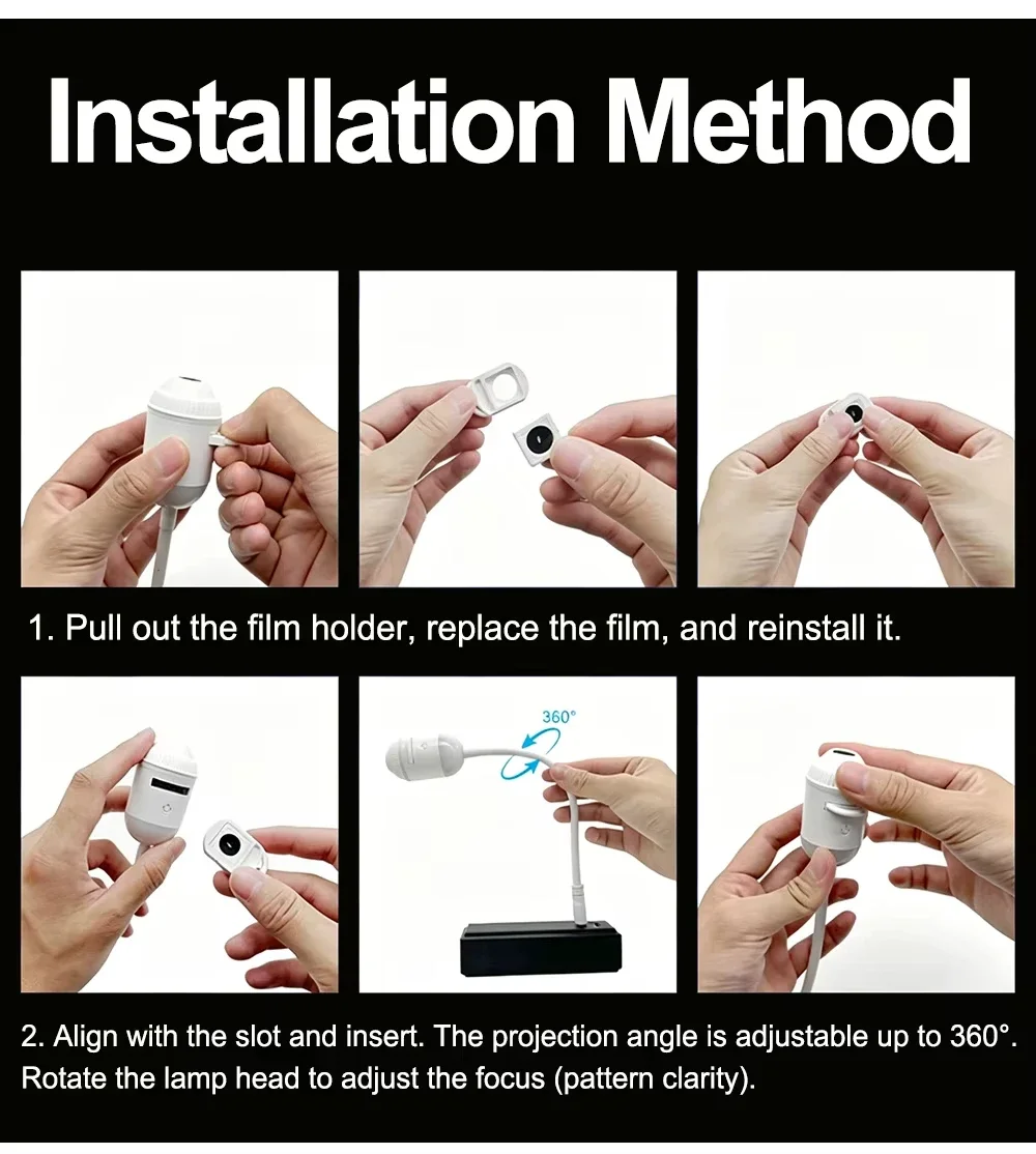 USB-Sternenhimmel-Projektorlampe mit klarem Bild, einstellbarer Helligkeit, Touch-Steuerung, 2-in-1-Nachtlicht und Sternenprojektor 2026 – Detail 12