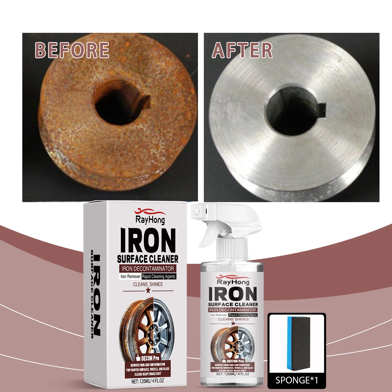 

Очиститель ржавчины для автомобильных колес Очиститель стальных ободов автомобиля Пятновыводитель и средство для удержания ржавчины