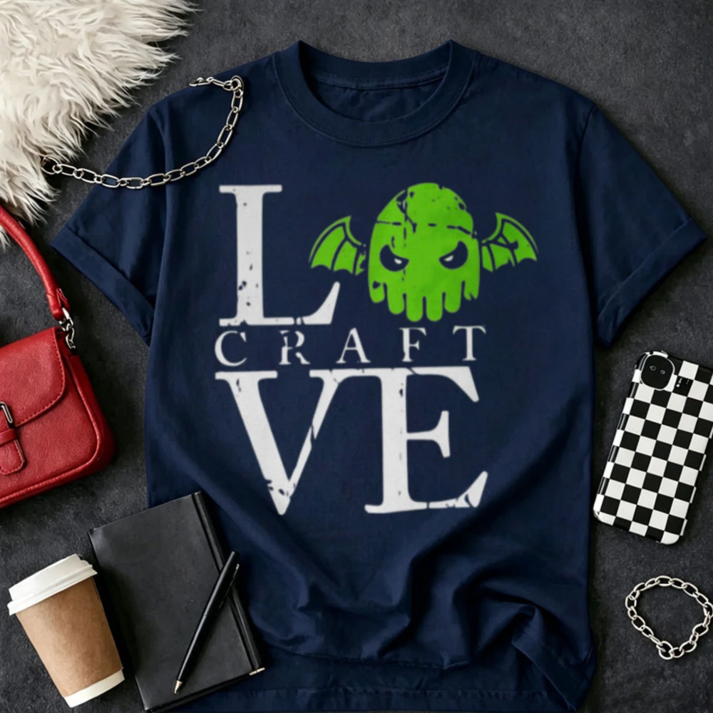 Unisex LOVE CRAFT Cthulhu Bat Skull Graphic T Shirt Cotton Tee H.P.Lovecraft Cosmic Horror Mythos Casual Daily Streetwear Tops