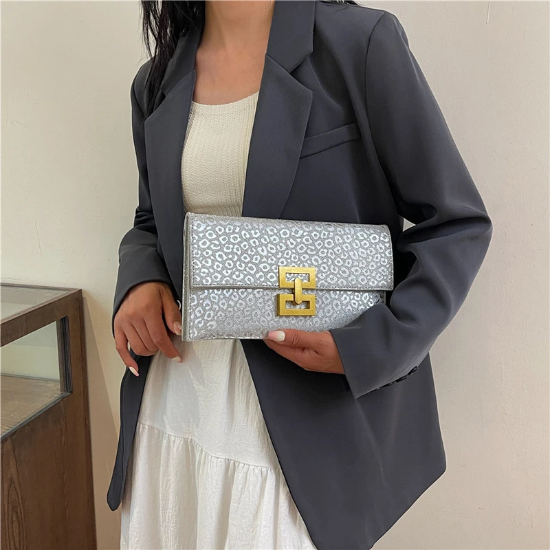 2024 Evening Cluthes Bags For Women Silver Envelope Bags Fashion Luxury Leather PU Clutch Wallet Wedding Party Cover Prom Purse