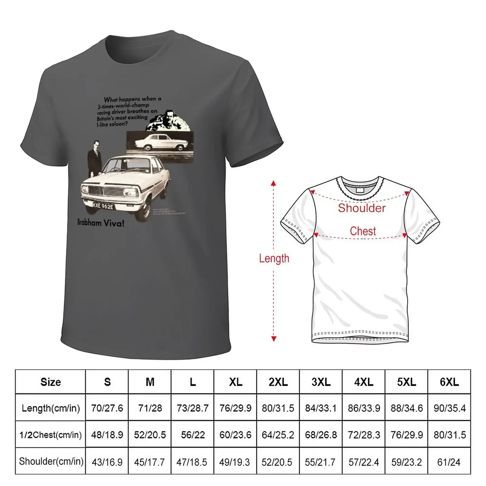 VAUXHALL VIVA BRABHAM T-Shirt sweat plus sizes workout shirts for men Cotton Luxury brand vintage oversized