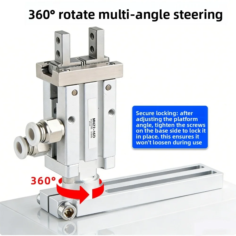 Robot Manipulator Base Bracket Multi‑Angle Adjustable Jig Fixture for MHZ2‑16D MHZ2‑20D Parallel Finger Air Cylinder
