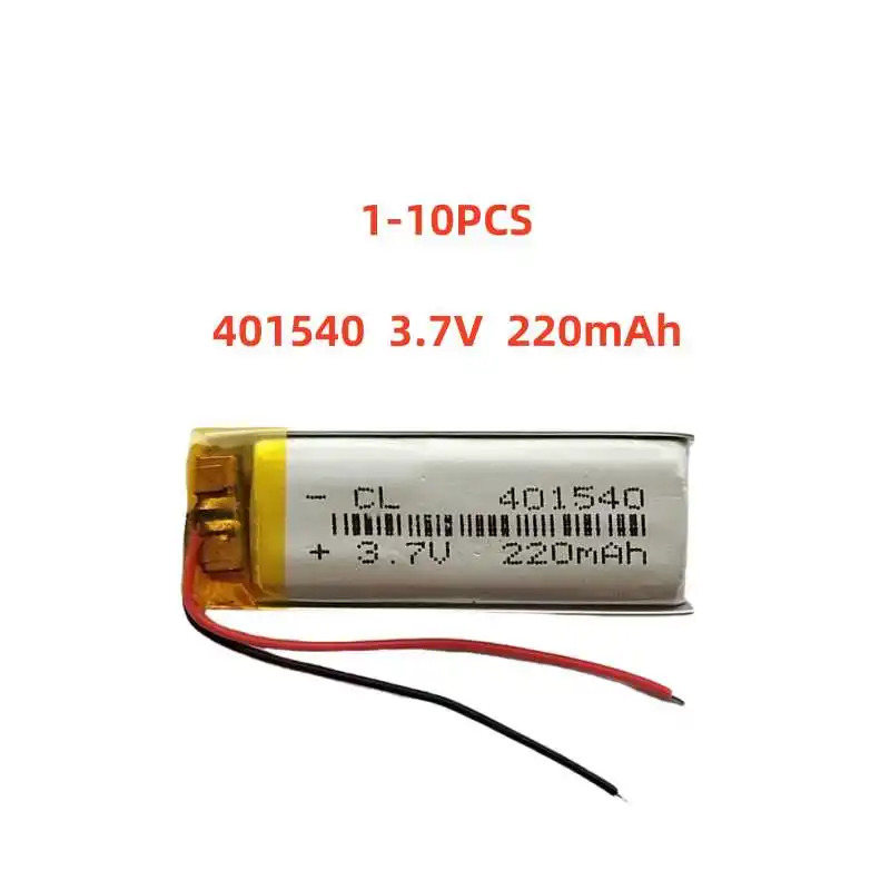 

401540 3.7V 220mAh Small Size Lipo Rechargeable Battery Lithium Polymer For MP3 Bluetooth MID headset headphone video pen