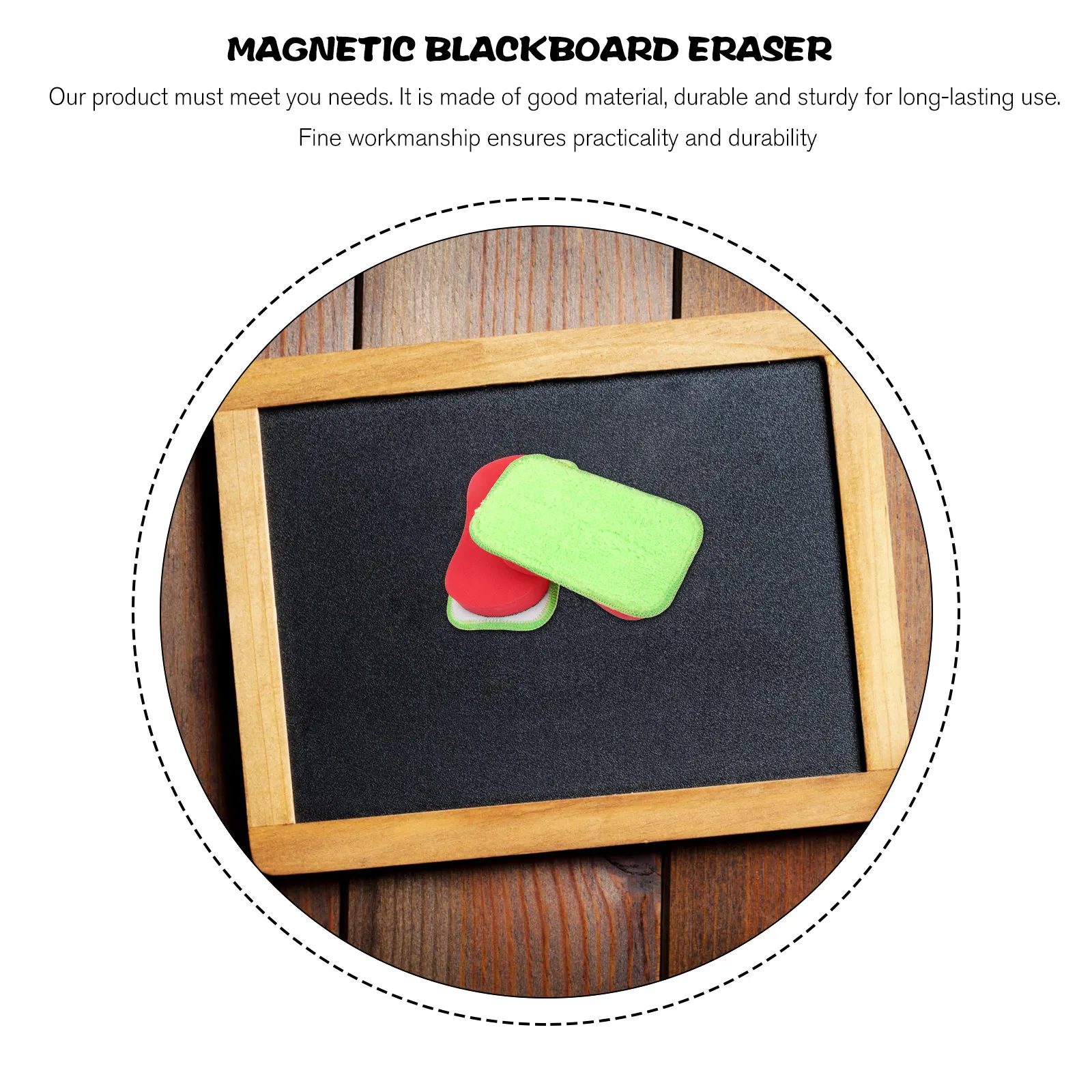 2Pcs Dustless Chalkboard Erasers Magnetic Washable Blackboard Eraser for School Whiteboard Cleaning Chalkboard Eraser