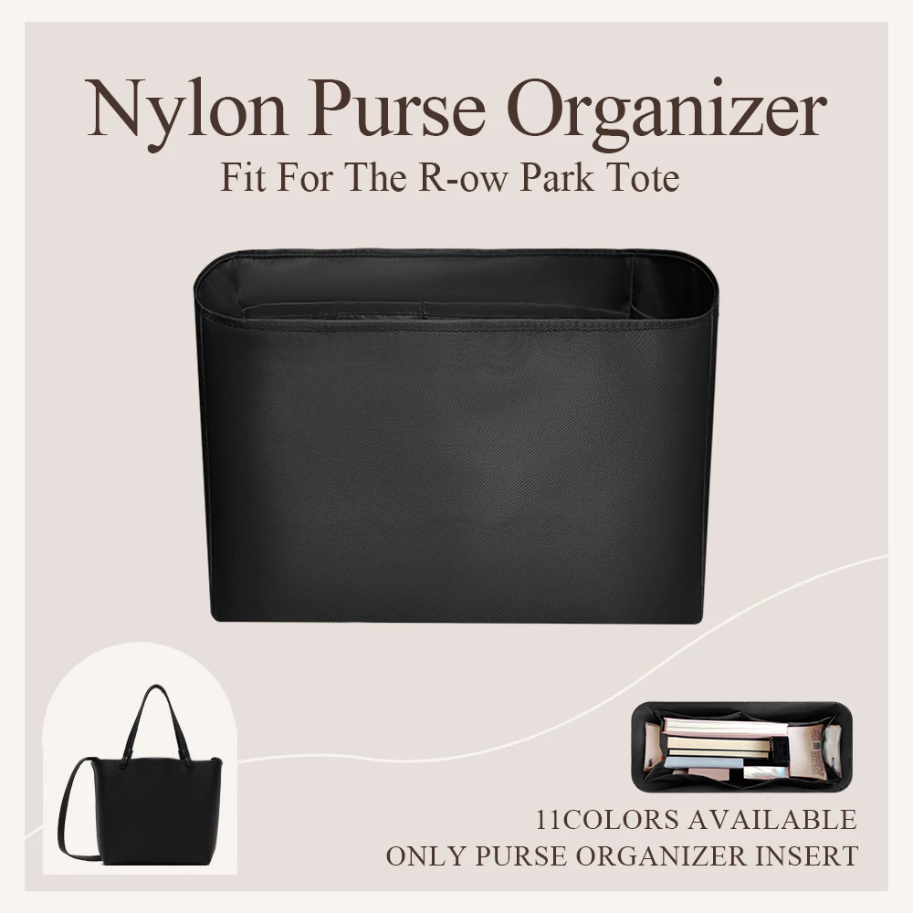 Nylon Purse Organizer Insert Fit for The Row Park Tote Zipper Inner Liner Storage Bag Lightweight Inside Organizer Bag In Bag