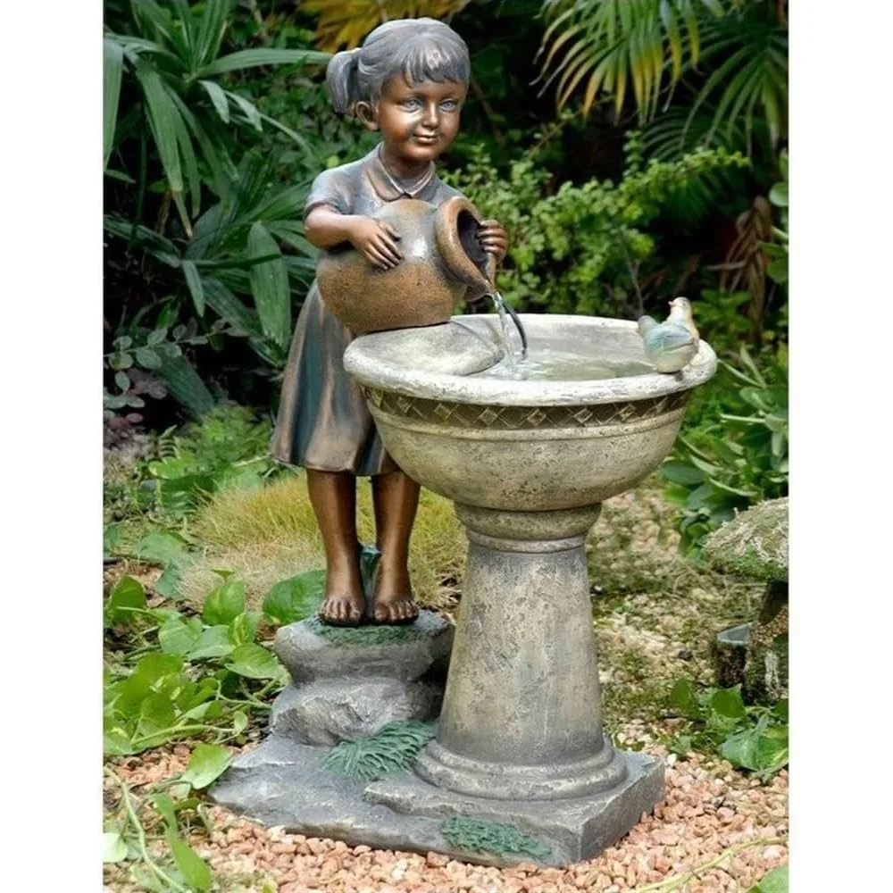 

Row Bird Bath Outdoor Water Fountain