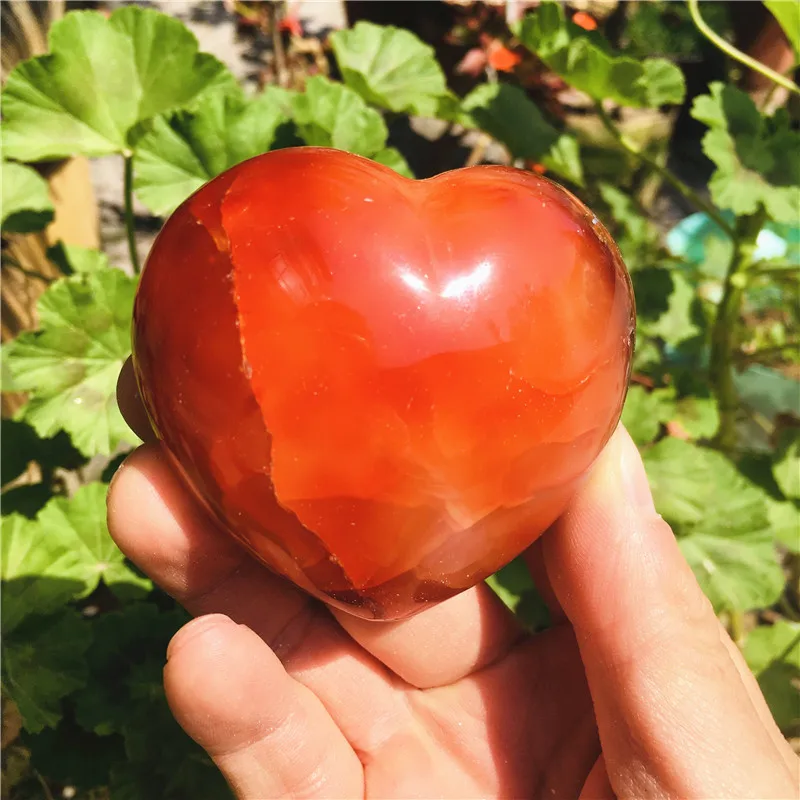 Natural Red Agate Geode Crystal Druzy Heart Shape Love Carving Crystal Home Decoration Reiki Rock Spiritual Gifts