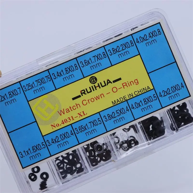 Assortment of Waterproof Rubber O Ring Mixed Round Flat Gasket for Big Watch Crown Repair T2478