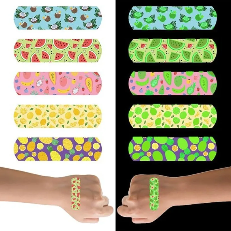 20pcs Cartoon Noctilucent Band Aid Luminous Sticking Plaster Night Glow Wound Dressing Patch Adhesive Bandages Woundplast