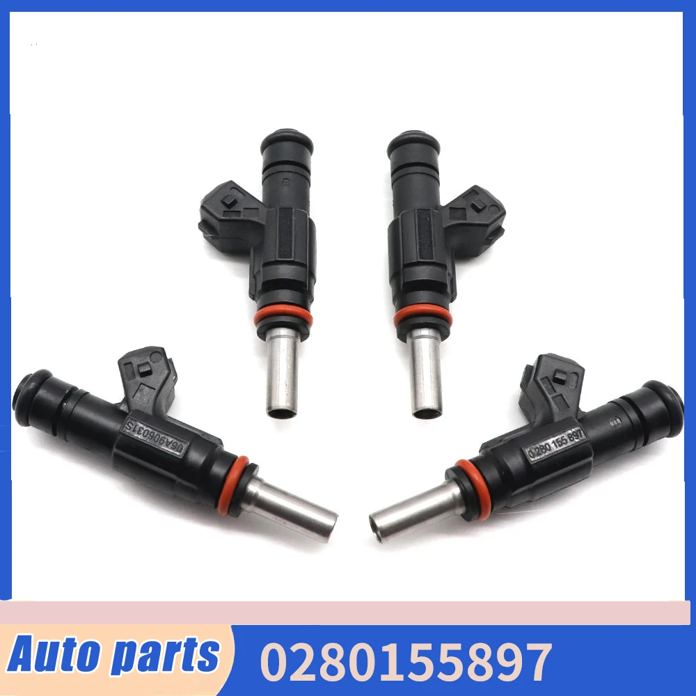 0280155897  Car Fuel Injectors Nozzle 4pcs/lot for Audi Porsche Volkswagen 3.2L V6 04-06 Golf 1.8L Turbo 06A906031S