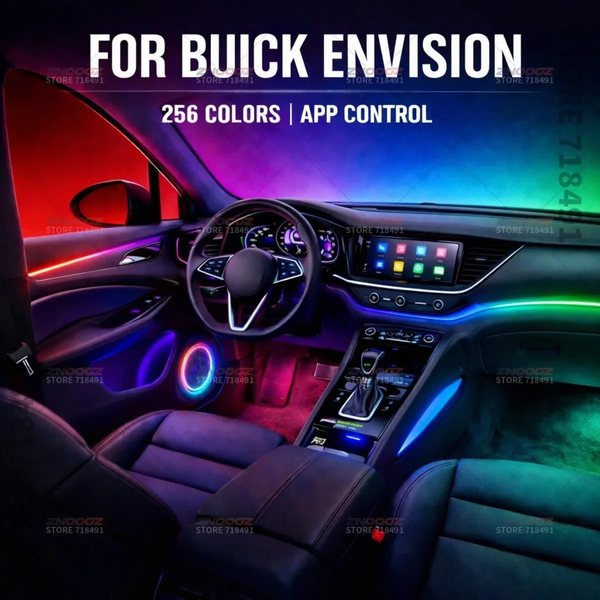 For Buick Envision 22in1 RGB Car Interior Acrylic Car Ambient Lights RGB Hidden Acrylic Strip Decoration Atmosphere Accessories