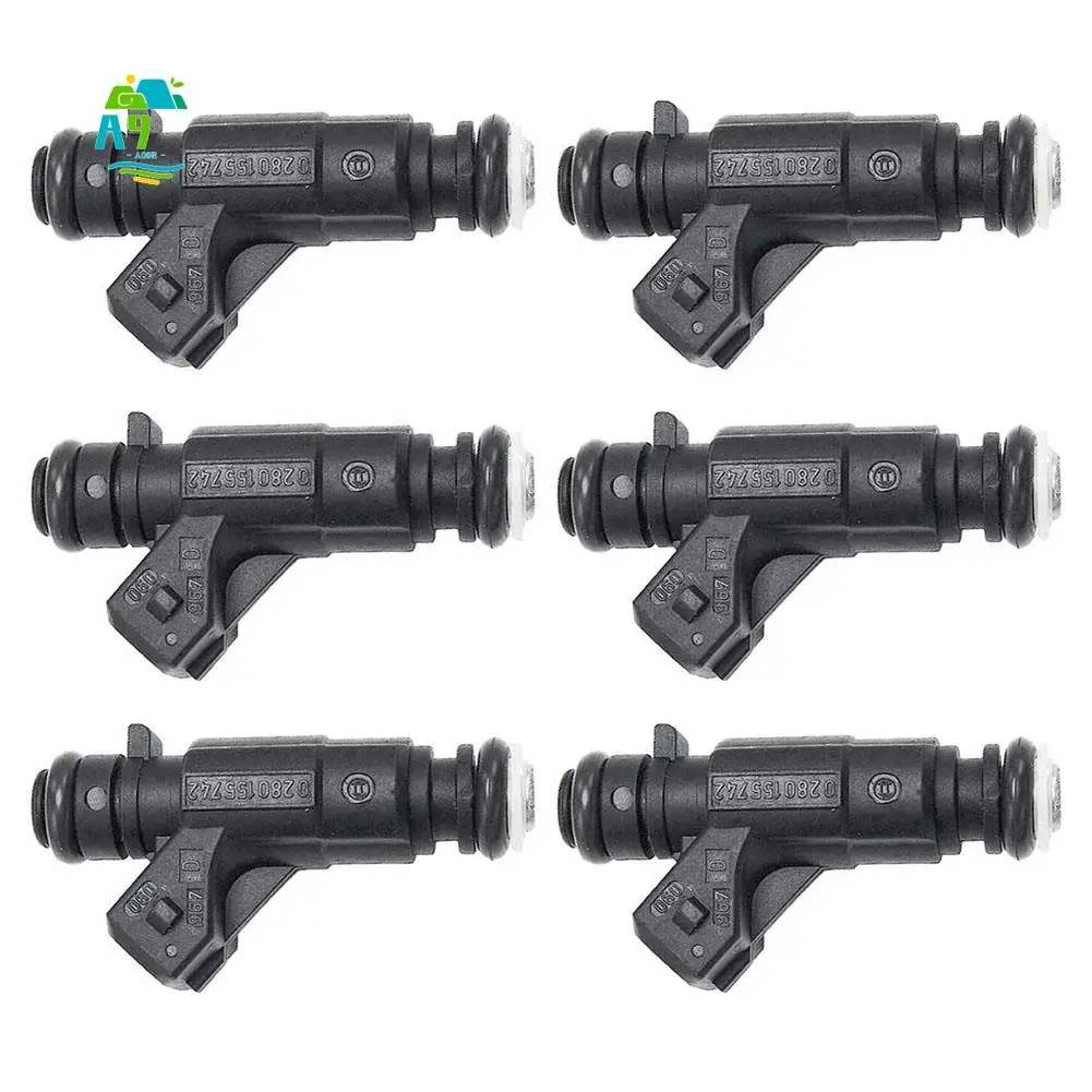 

A09E-Set Of 6 Fuel Injectors A1120780049 0280155742 For Mercedes Benz CLK320 E320 C280 ML320 3.2L 2.8L V6 1998-2000