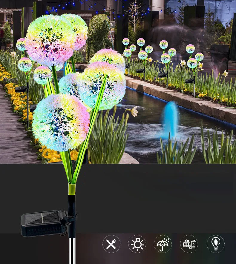 

Outdoor Solar Garden Dandelion Flowers IP65 Waterproof Decoration Light for Lawn Yard Wedding